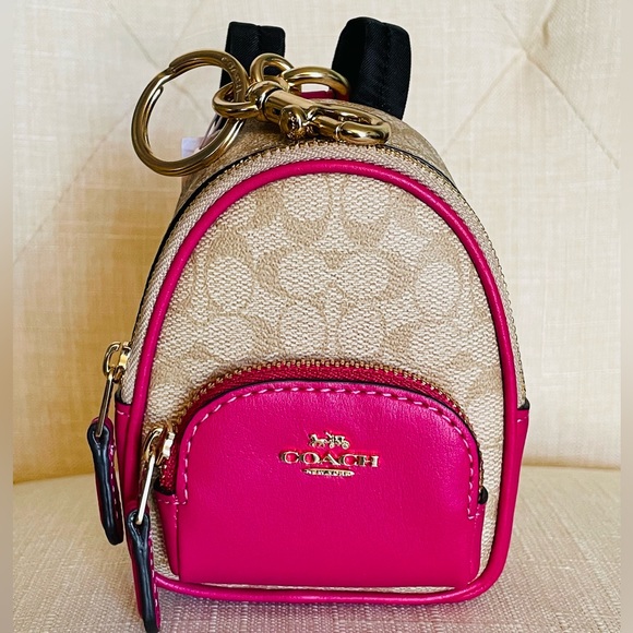 NWT Coach mini court Backpack charm in Signature Canvas - Picture 8 of 8